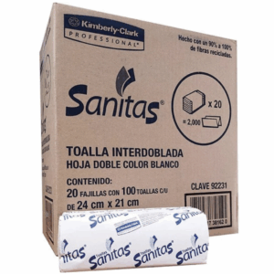 Sanitas Toalla Interdoblada Blanca / Caja con 20 Fajillas 92231